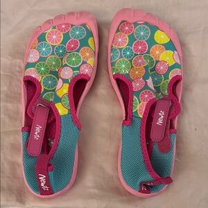 Kids Vibrant Pink and Green Shoes